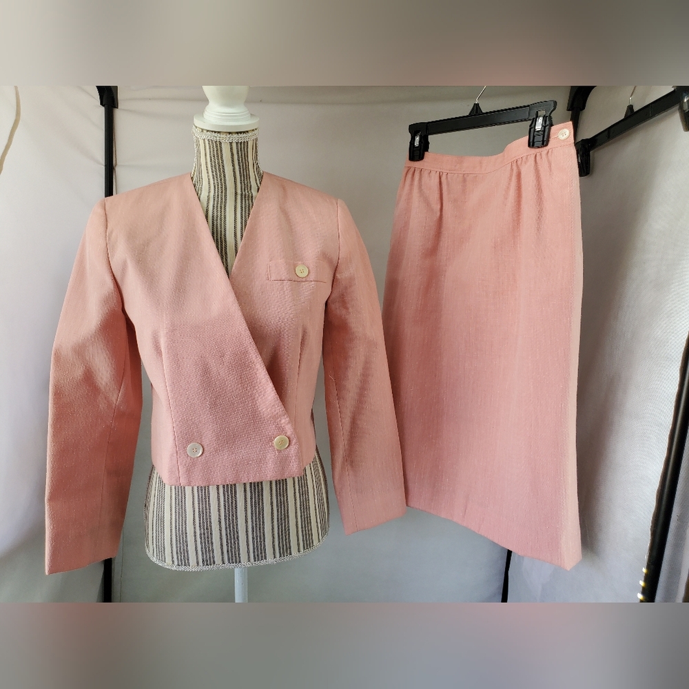 Vtg Pendleton Sophisticates Pink Women's Size 2 Blazer and Size 4 Skirt Set